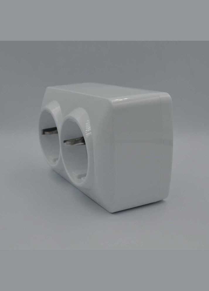 Розетка подвійна із заземленням ALSU накладна біла 504-010200-907 EL-BI (334846151)