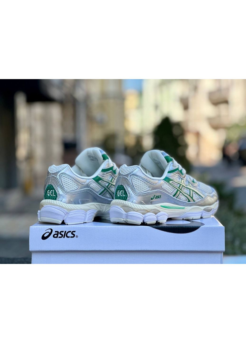КРОССОВКИ ЖЕНСКИЕ ASICS GEL NYC KALE CREAM GREEN АСИКС ГЕЛЬ НЮК No Brand серые демисезоны (368861975)