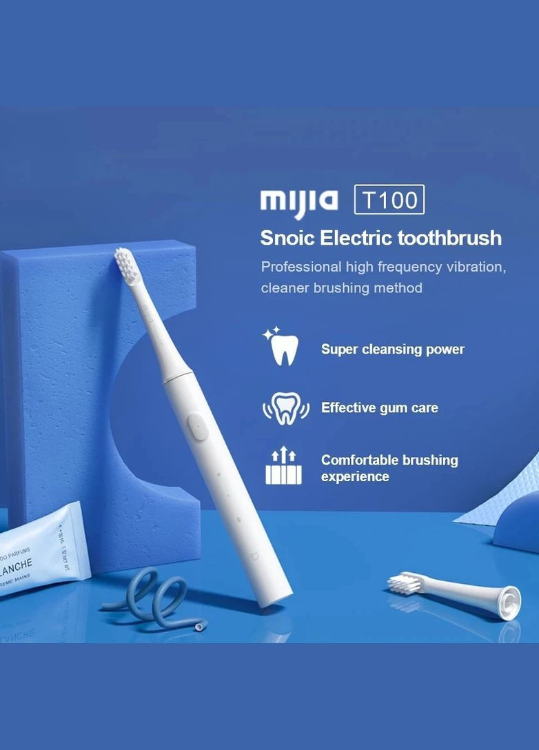 Электрическая зубная щетка Xiaomi Sonic Electric Toothbrush (T100) Blue MiJia (300524033)