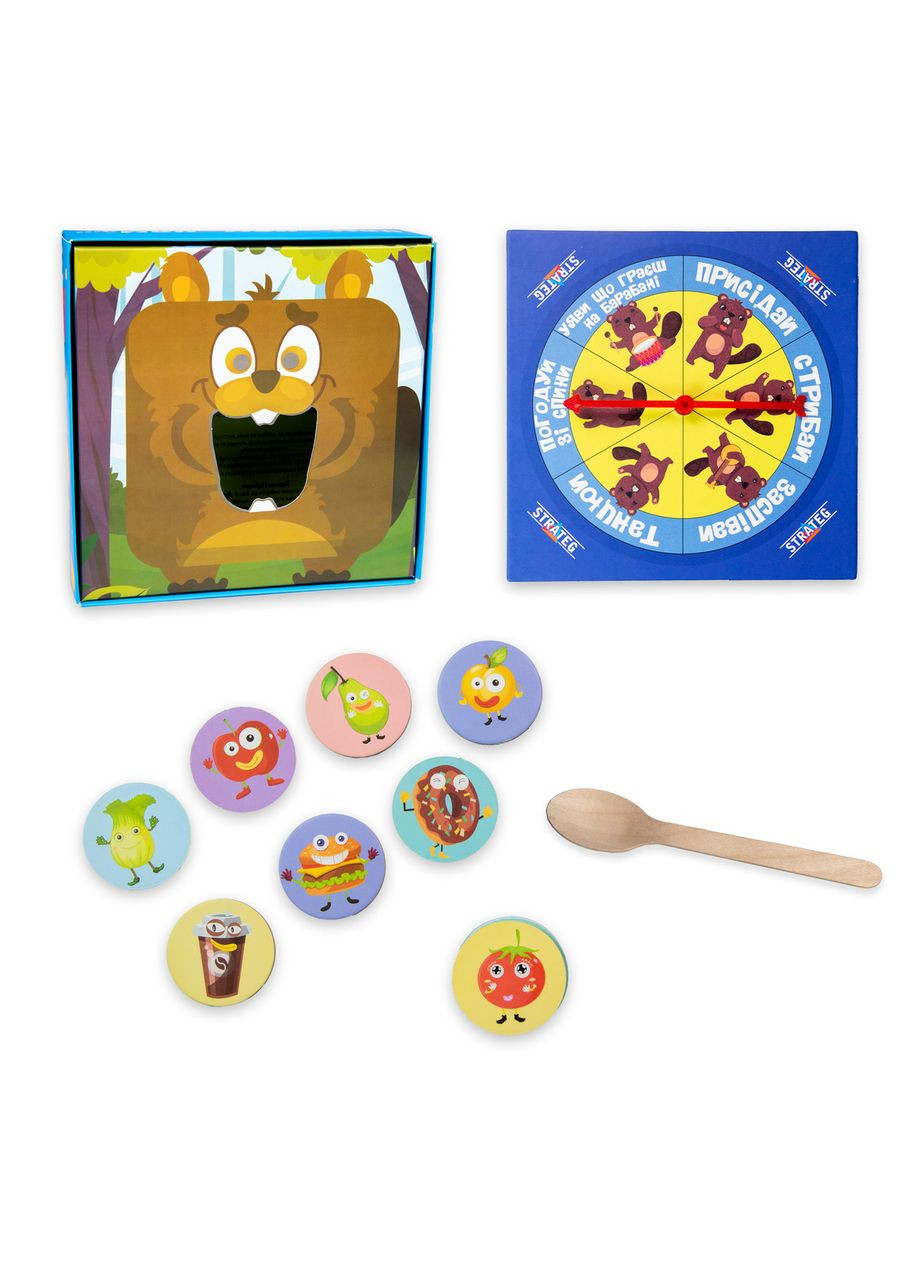 Настільна гра Погодуй мене - Бобер українською мовою 30378 Strateg (362435575)