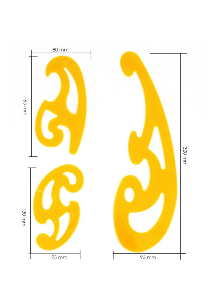 Набор пластиковых лекал ( шаблонов) многофункциональных 3 штуки Magical Science (322635118)
