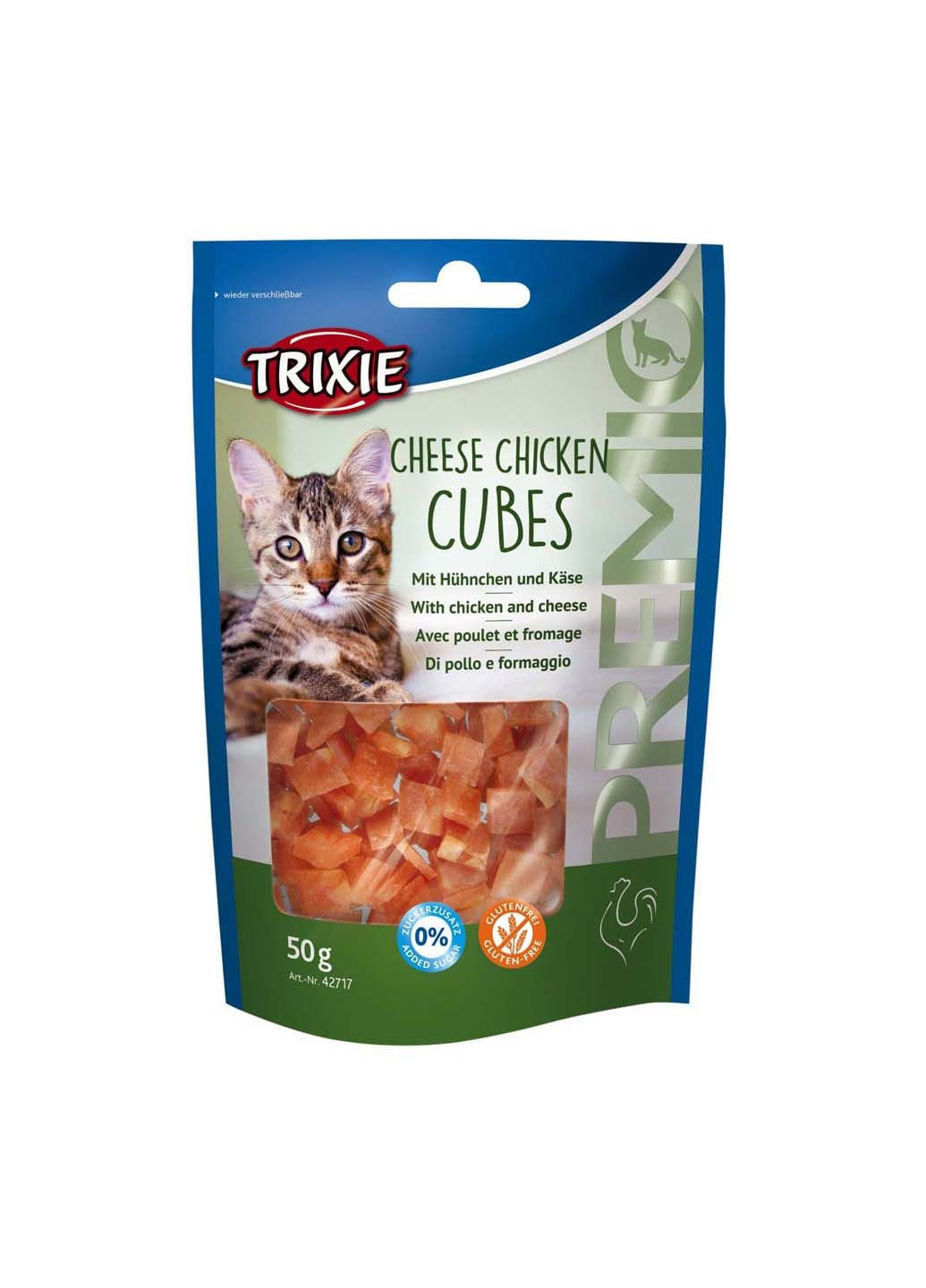 Лакомство для кошек 42717 Premio Cheese Chicken Cubes сырно-куриные кубики 50 г Trixie (285779001)