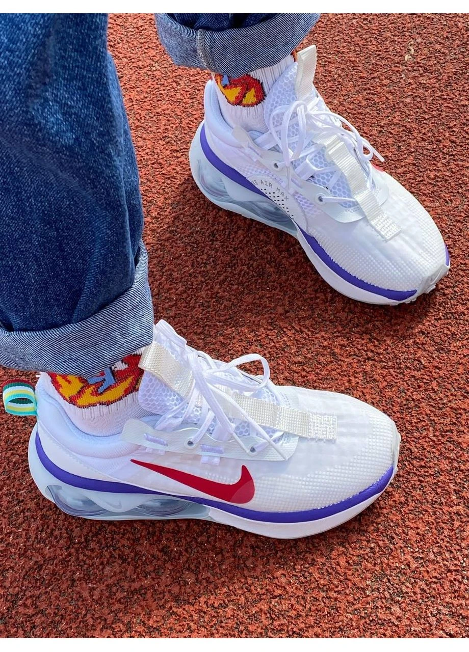 Белые летние кроссовки nike air max 2021 white red найк аир макс No Brand