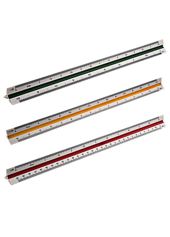 Линейка масштабная трехгранная / Архитектурная / шкала от 1:20 до 1:125 Magical Science (322635116)