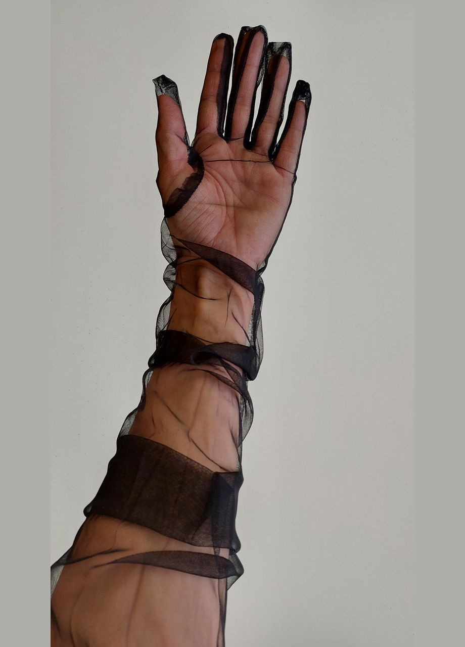 Фатинові довгі рукавички однотонні No Brand (314873006)