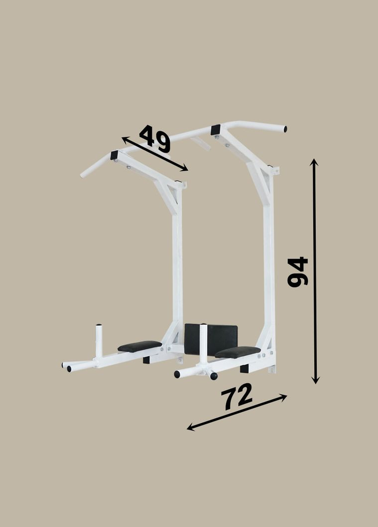 Комплекс настінний з підйомними брусами, турніком та пресом. Білий No Brand (326596745)