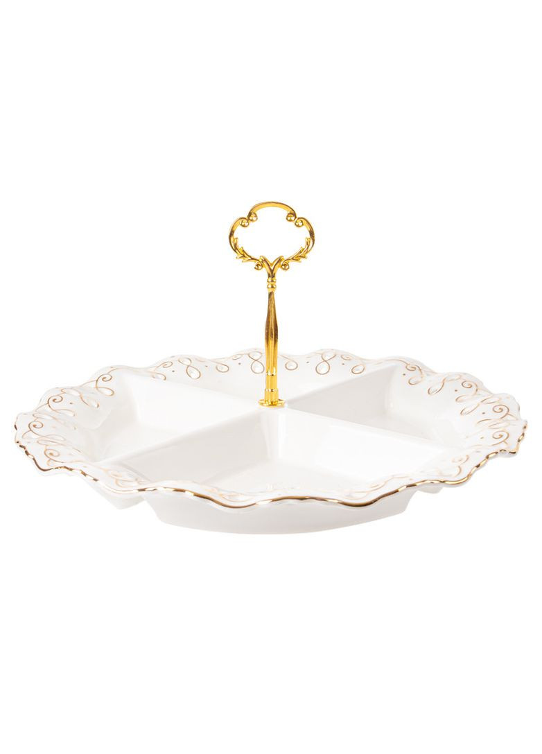 Менажница фарфоровая на 4 отдела с ручкой 30 см 946-021 Lefard (346531538)