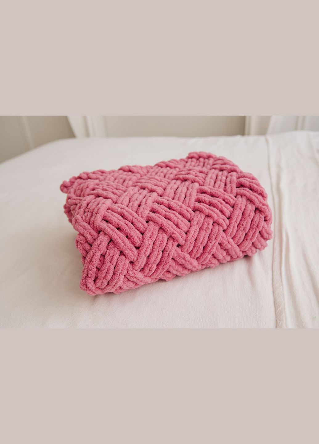 В'язаний плед покривало в дитяче ліжко візочок дівчинці S=80х100 см подарунок новонародженій No Brand (369505295)