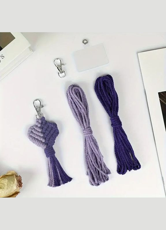 Набір макраме для рукоділля для ручної пряжі брелока для ключів або аксесуарів 15х5см, No Brand (338854920)
