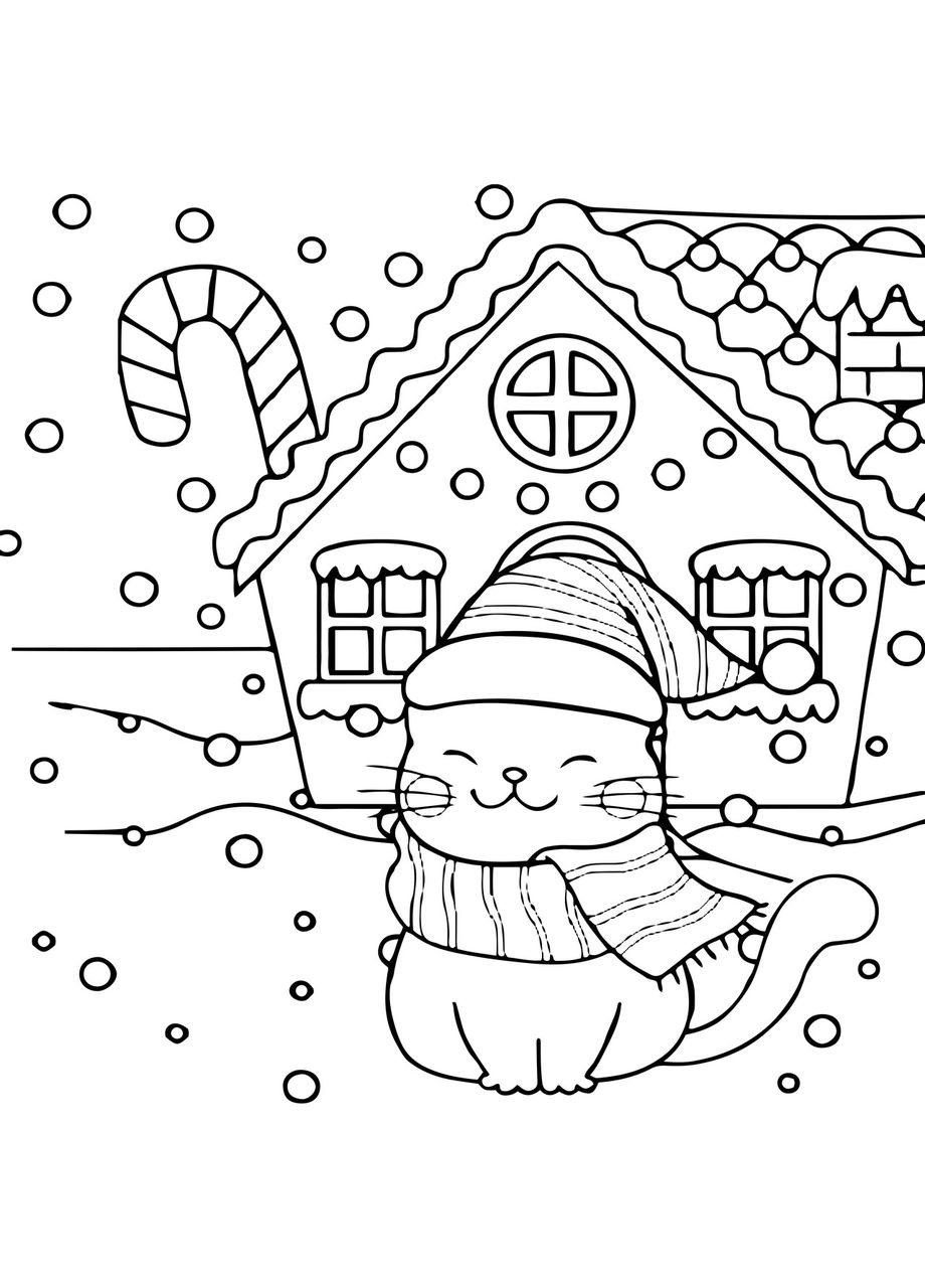 Набір для розпису по контурах для дітей Падав сніг на поріг 25x25 см (КА-057) Riviera Blanca (303136212)