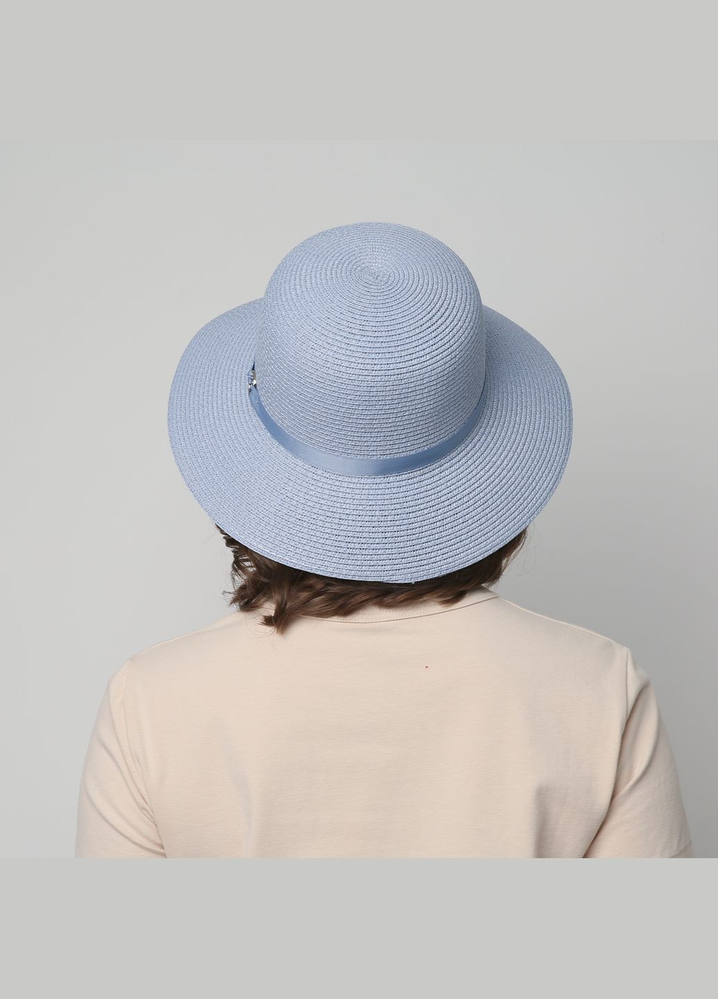 Шляпа со средними полями женская бумага голубая GABRIEL LuckyLOOK 817-976 (289478395)