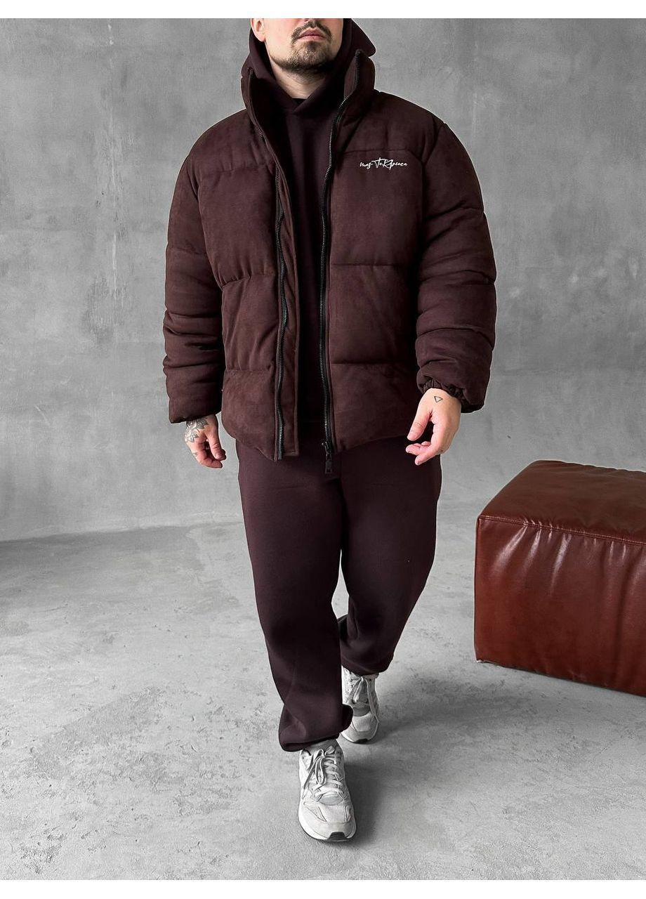 Темно-коричнева чоловіча куртка пуфер No Brand