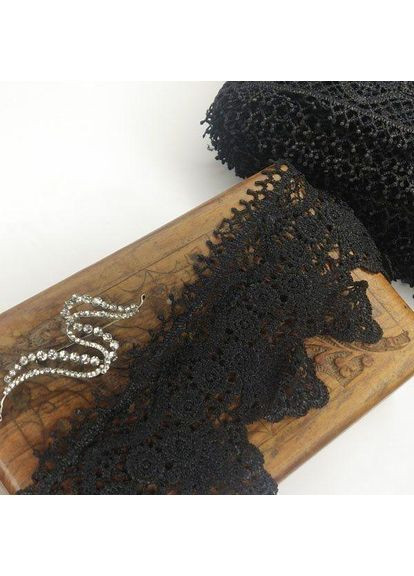 (1 метр) Кружево макраме 10 см цвет - черный (11М-LY018-0234-4) Plus-plus (352751407)