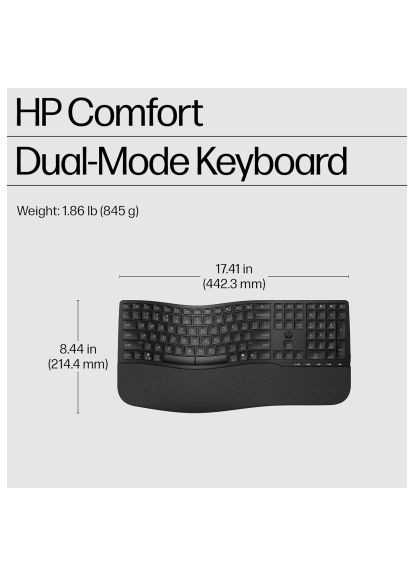 Клавиатура (8T6L8AA) HP 680 Comfort Dual-Mode UA Black (364659806)