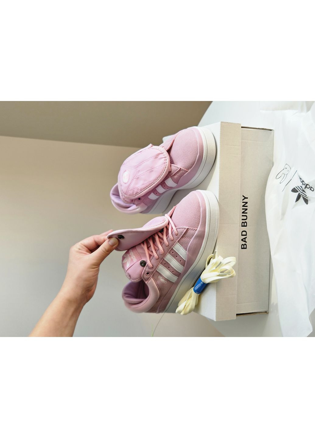 Кросівки жіночі Adidas Campus x Bad Bunny Pink White | Адідас Кампус рожеві No Brand рожеві демісезони (363296042)