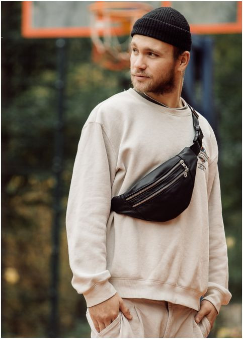 Сумка на пояс Hoso MTS черная натуральная кожа (R-82333101m-VS) Sambag (302450055)