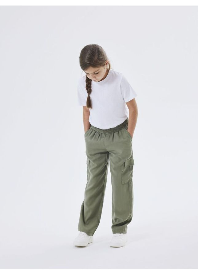 Дитячі штани для дівчинки 134 см Зелений (250313014) Name it (324799622)