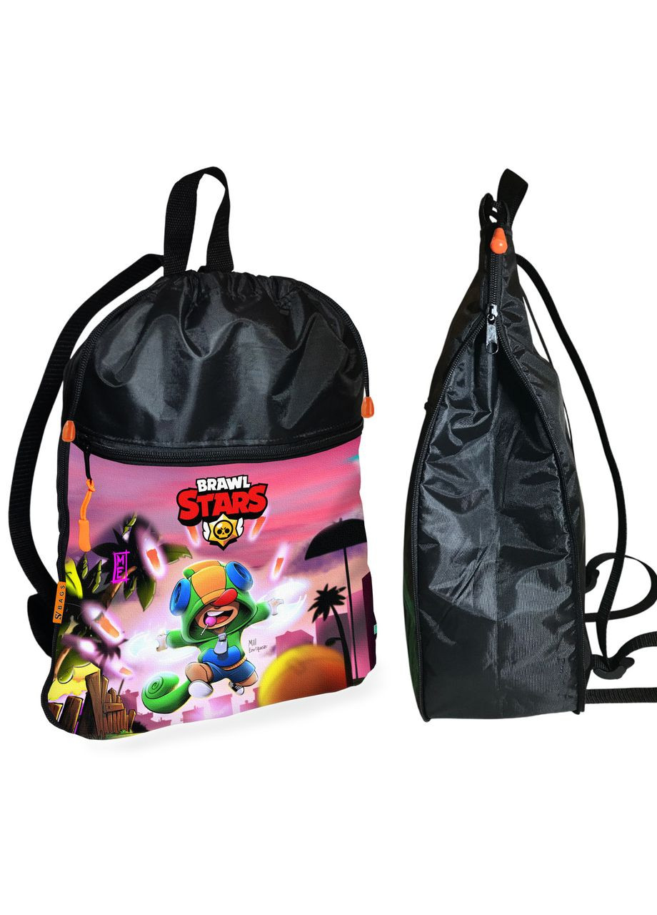 Рюкзак-мішок для взуття, спортивної форми Бравл Старс дитяча сумка для змінки з розширювачем No Brand (324433414)