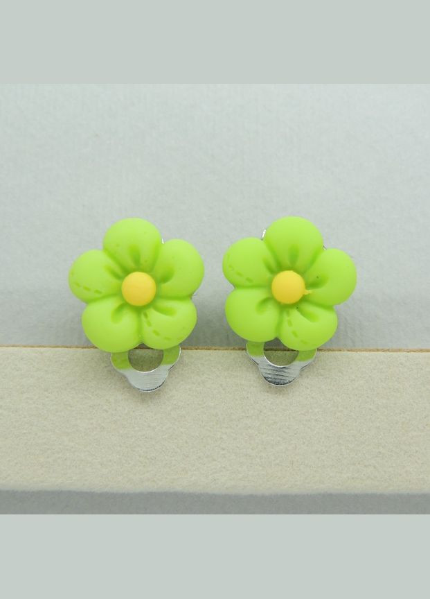 Кліпси сережки дитячі для вух без пробивання вуха сережки у вигляді квітки Мульти Ромашка жовта Liresmina Jewelry (293337372)