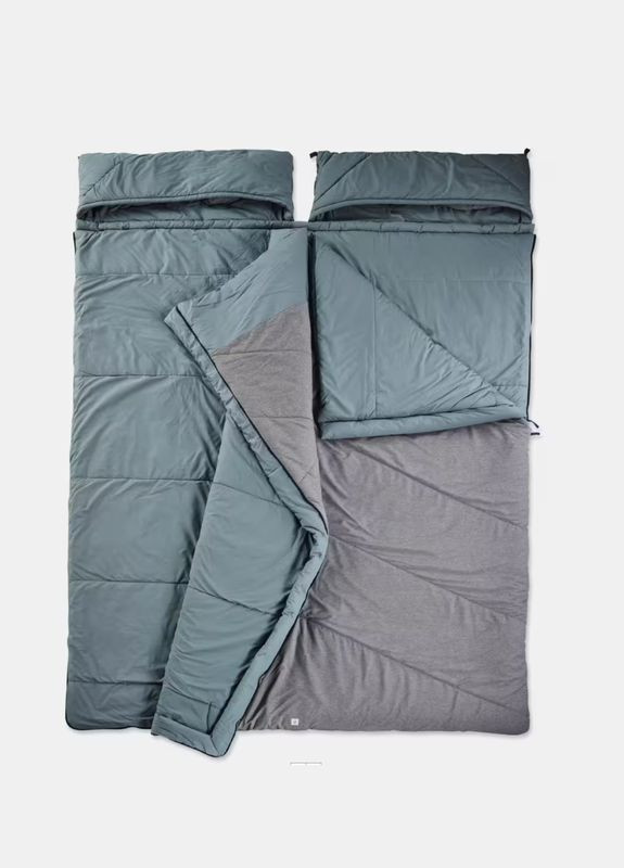 Бавовняний Двомісний Спальний Мішок для Кемпінгу 230 x 160 см Arpenaz 0° Quechua (335052879)