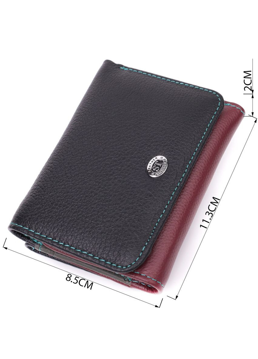 Удобный кошелек для девушек из натуральной кожи 22497 Разноцветный st leather (329146460)