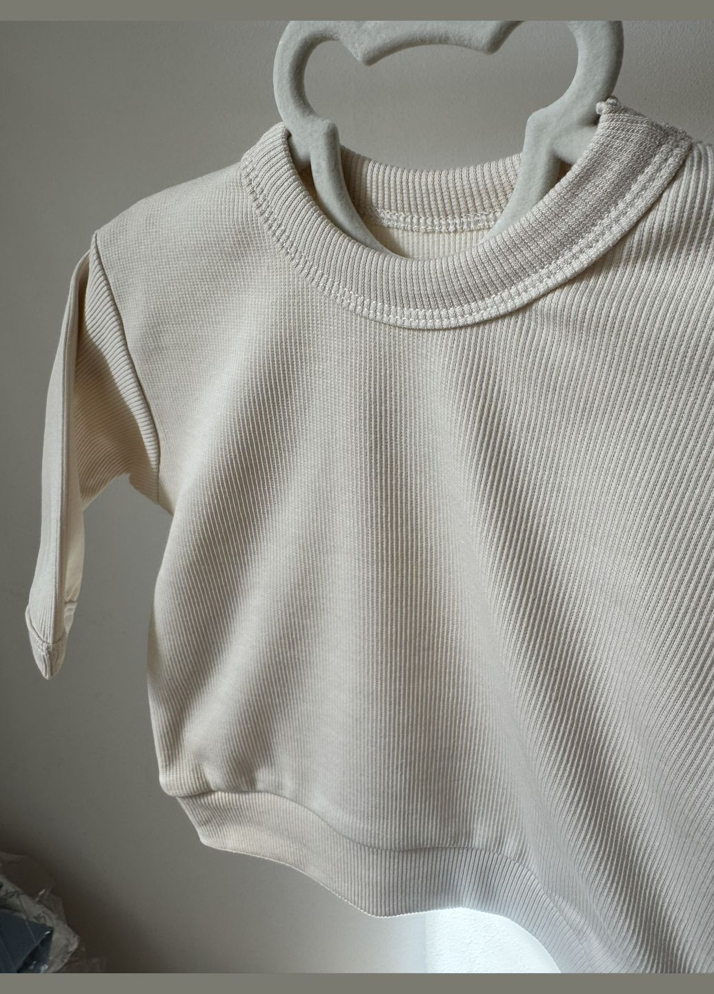 Кремовий демісезонний світшот та штанці рубчик Little Angel Костюм