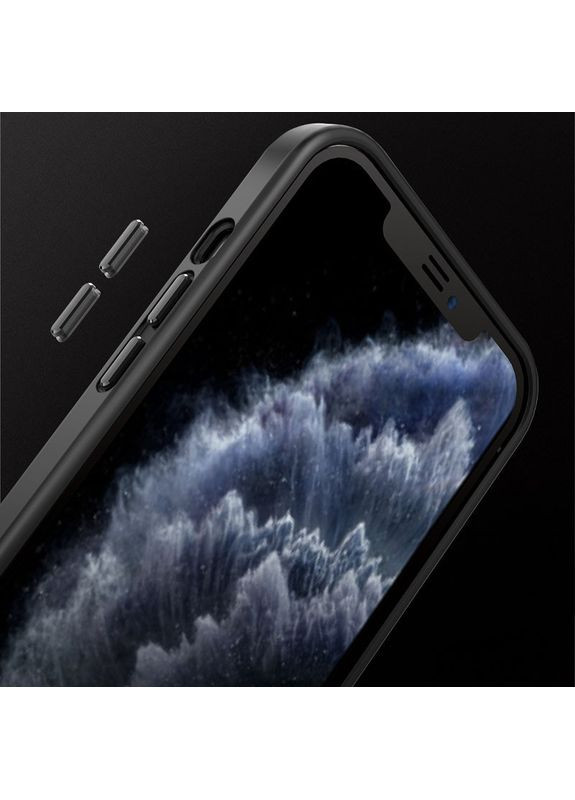 TPU+PC чохол Metal Buttons для Apple iPhone 12 Pro / 12 (6.1") Чорний No Brand (370606007)
