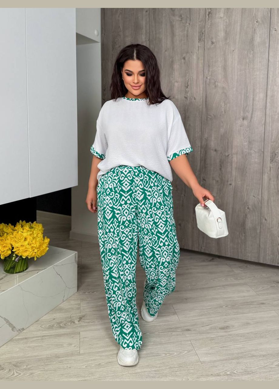 Жіночий вільний літній костюм блуза + широкі штани Style Point (334292781)