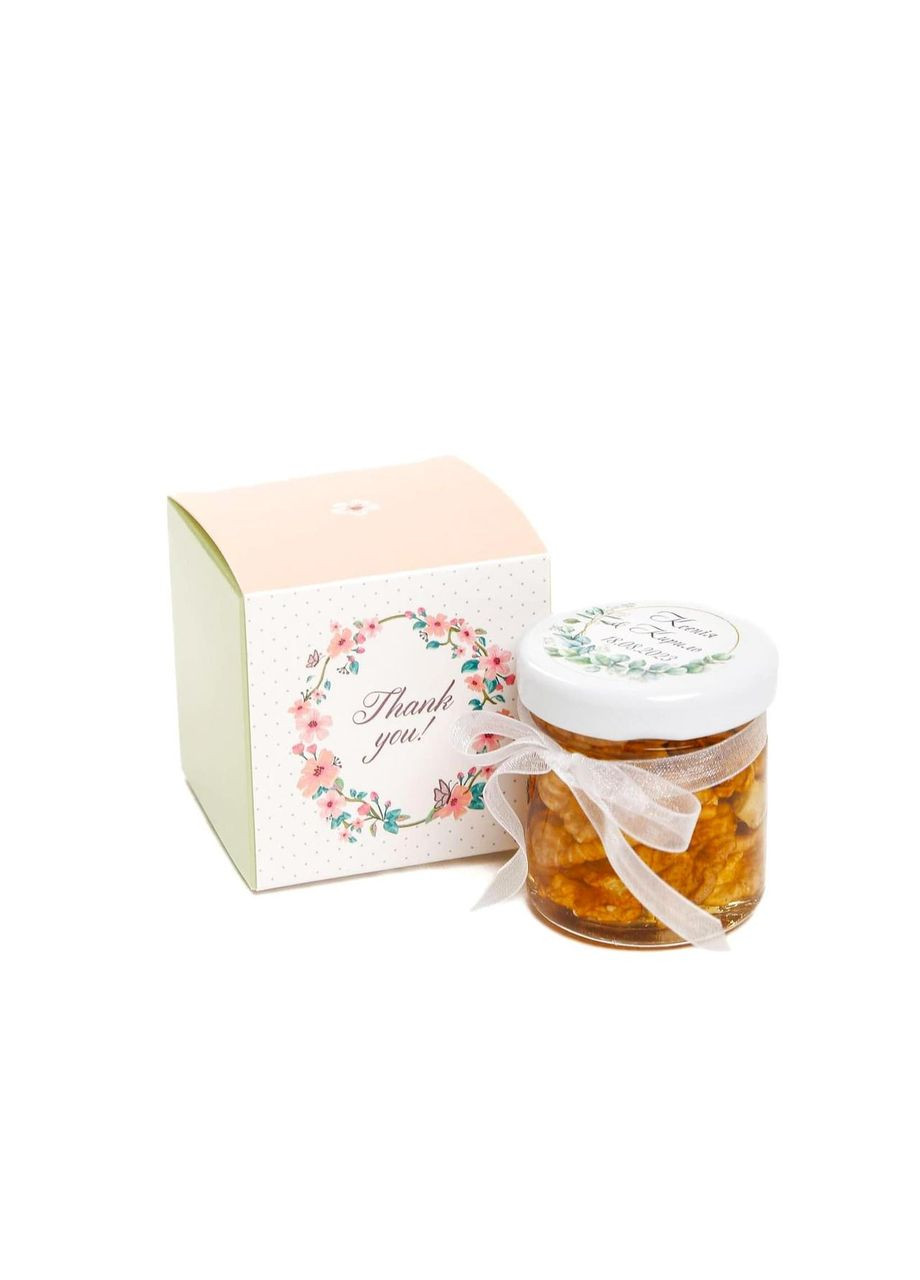 Дитячі бонбоньєрки для гостей, на Хрестини, Годик, День Народження, з медом та волоським горіхом "Thank you" Царство Меду (330027779)