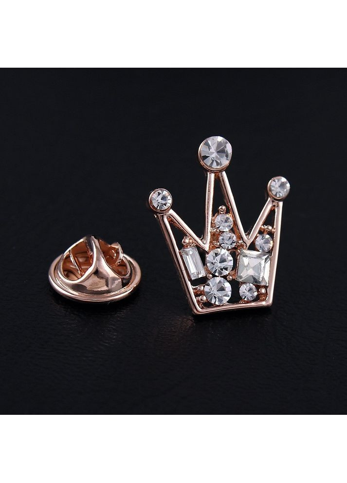 Брошь Золотая Корона, стильная с камнями, унисекс. Corona (366219631)