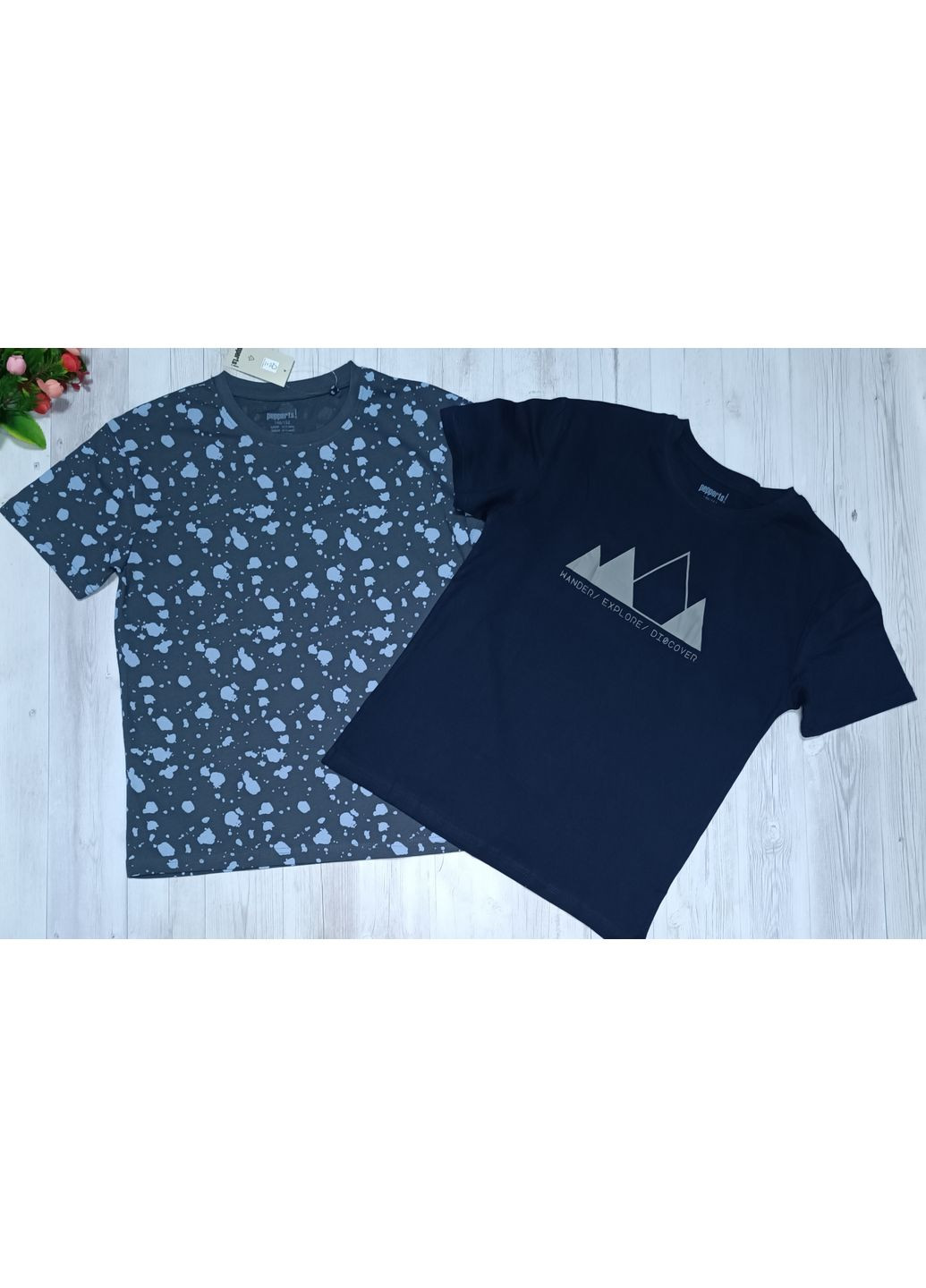 Комбінована літня футболка для хлопчика, набір 2 шт Pepperts