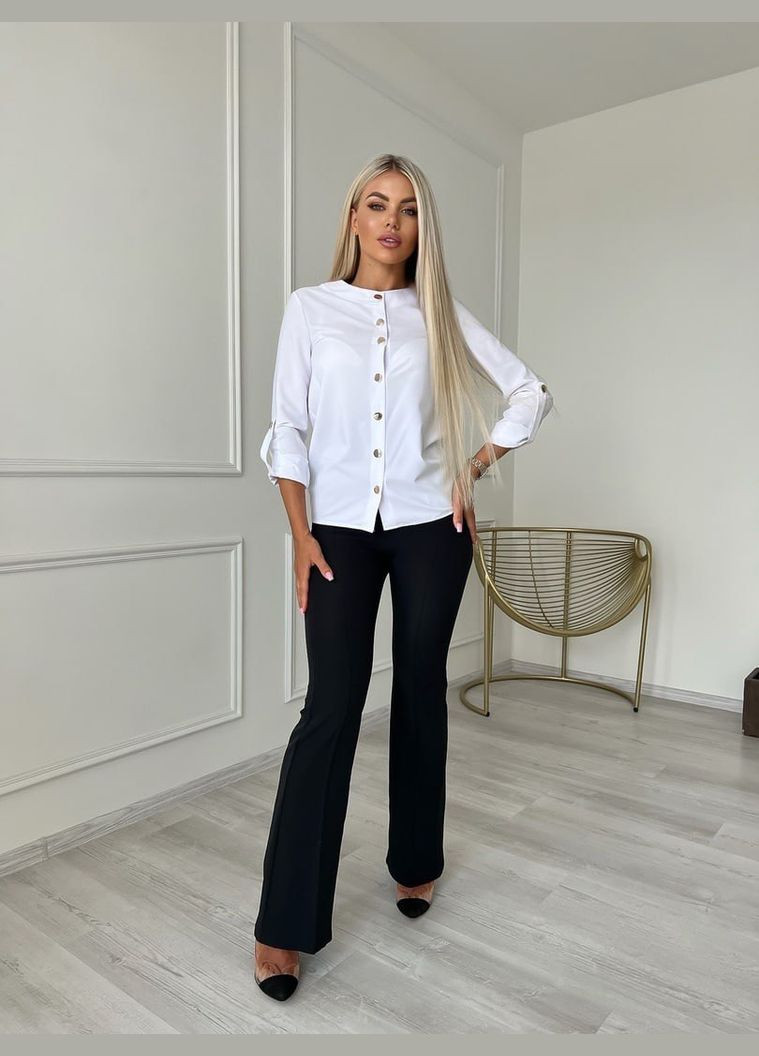 Белая женская блуза софт цвет белый р.46/48 454153 New Trend