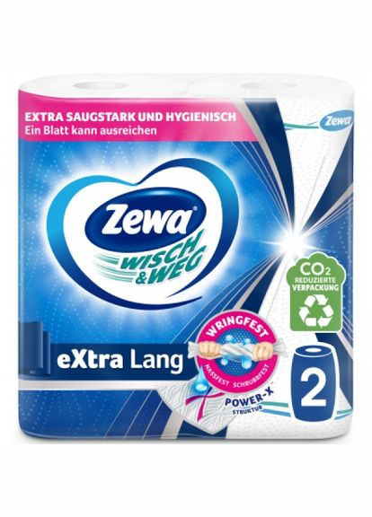 Паперовий рушник Zewa wisch & weg extra lang 2 шари 2 рулони (268146723)