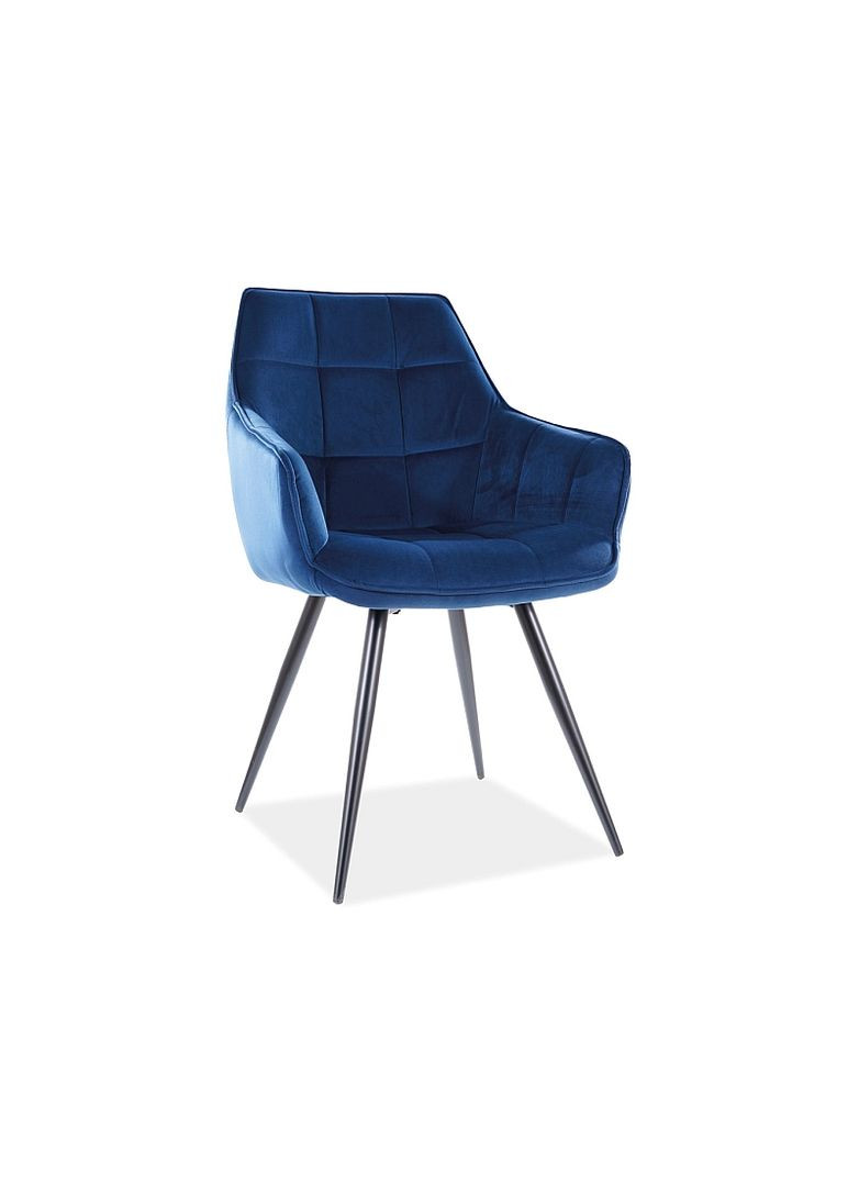 Стілець LILIA VELVET чорний каркас / синій BLUVEL 86 LILIAVCGR Signal (372178271)