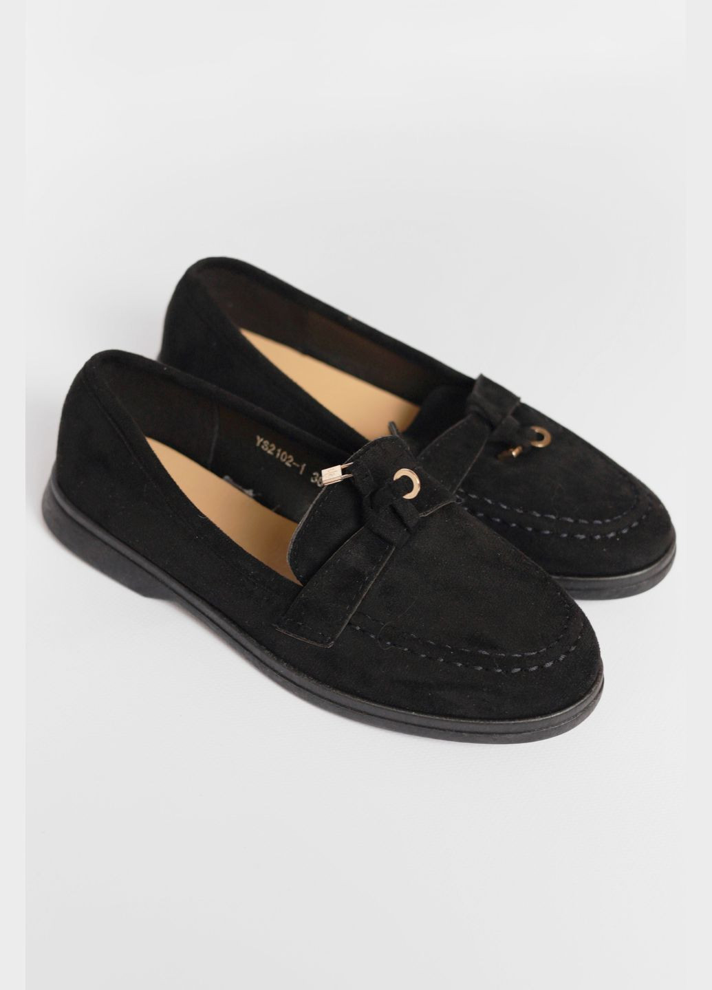 Туфлі-лофери жіночі чорного кольору Let's Shop (292548826)