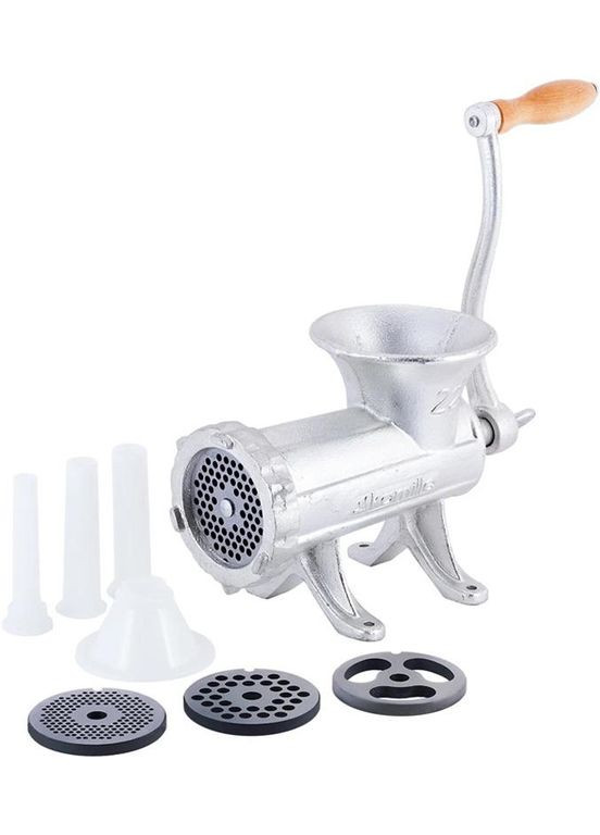 М'ясорубка ручна 2в1 з насадками для ковбас чавунна для фаршу та пюре з ручкою Kamille (368979067)