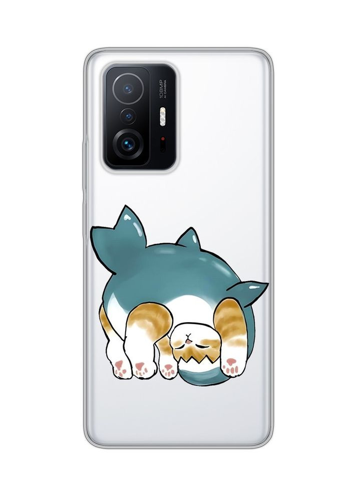 Прозорий чохол на Xiaomi 11T / 11T Pro:: Котик акула (принт 378) Creative (360702037)