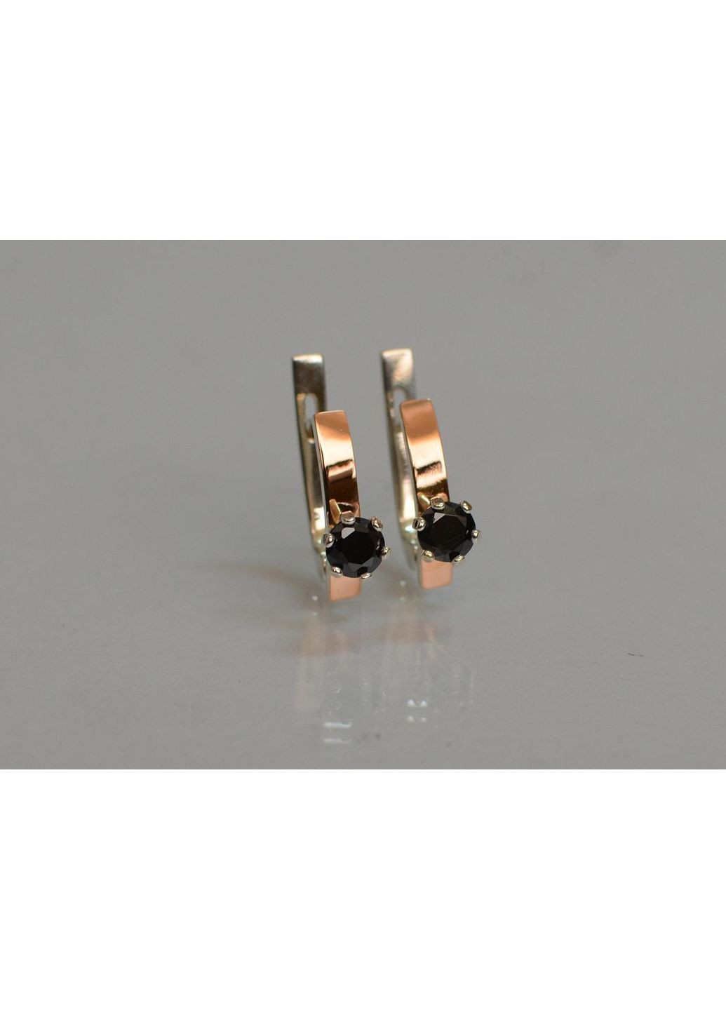 Срібні сережки з пластинами із золота Silver Style (367112581)