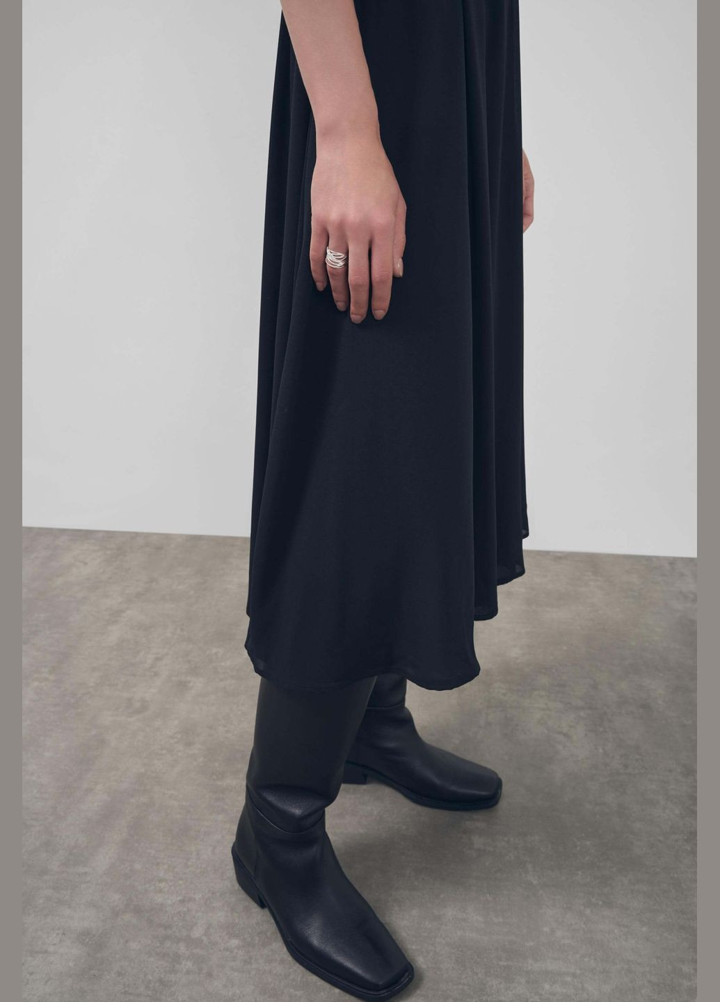 Черное праздничный, коктейльное, вечернее черное шифоновое платье FLOW