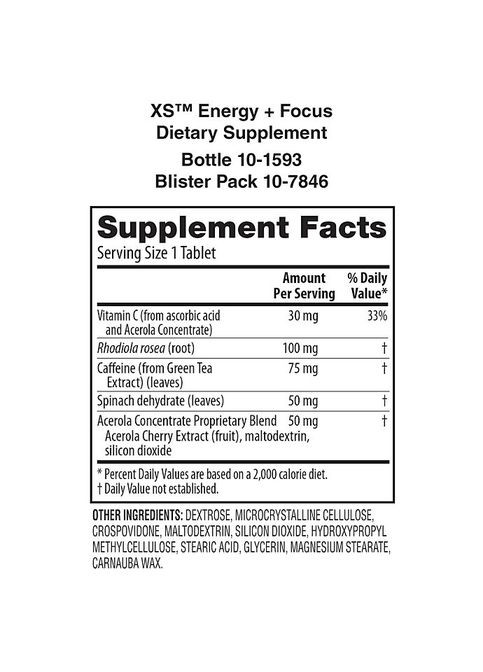 Энергетическая пищевая добавка для спортсменов XS Energy + Focus 60 таблеток Amway (280265960)