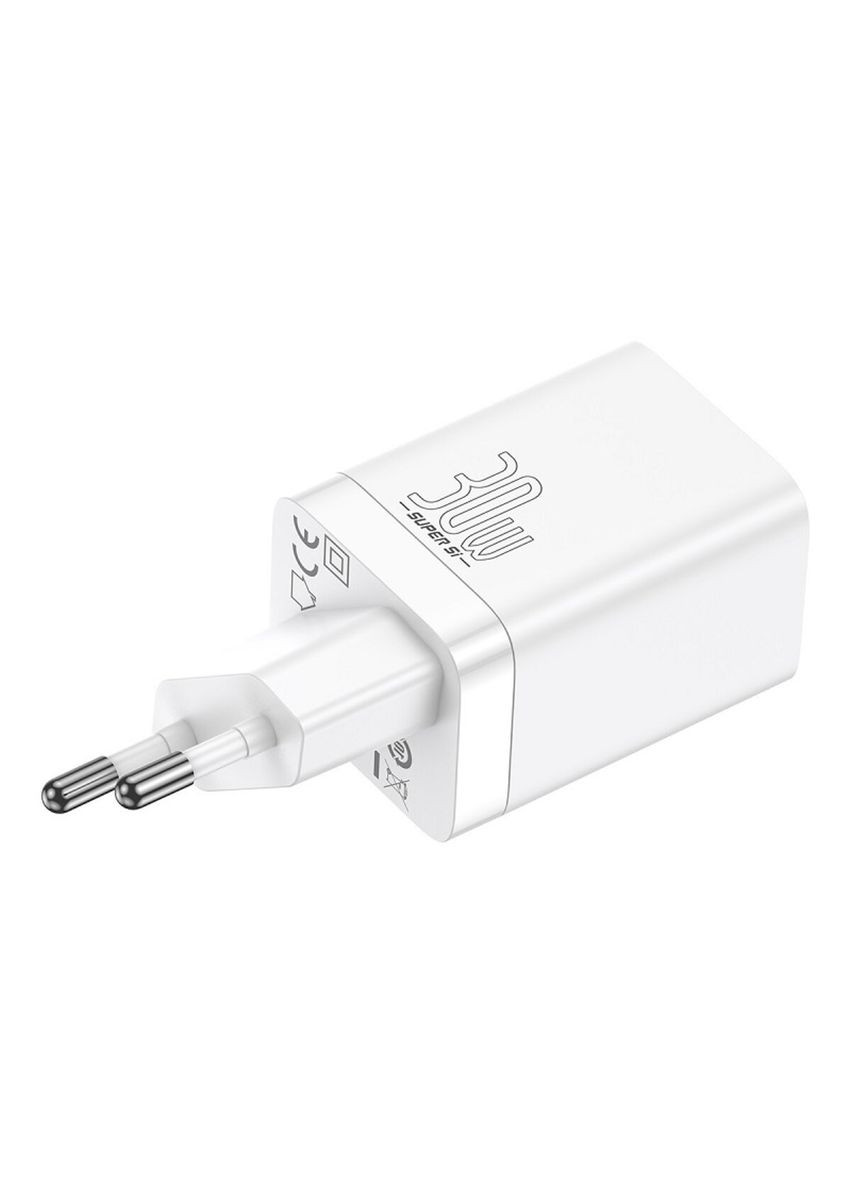 Сетевое зарядное устройство для 30W EU White Baseus Super Si Pro Quick Charger C+U (340278453)