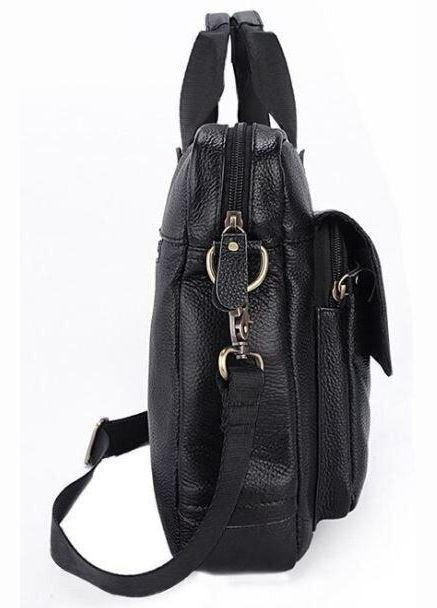 Портфель чоловічий шкіряний з замком 14801 Чорний Vintage (329147869)