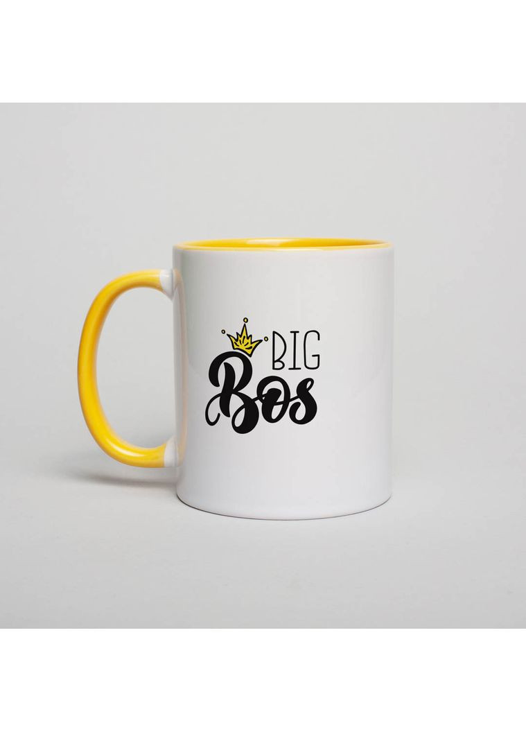 Чашка Big Bos, Жовтий, англійська, Крафтова коробка, 330 мл BeriDari (363023657)