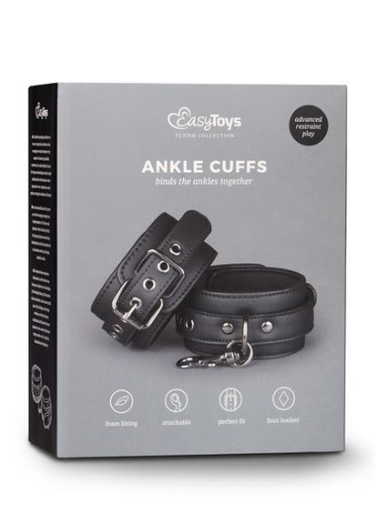 Поножи с карабином, искусственная кожа, черные. EasyToys (303902416)