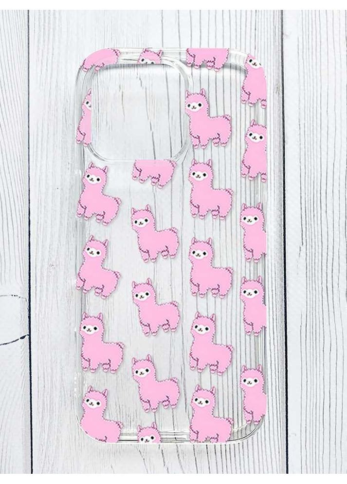 Прозорий чохол на iPhone 16 Pro Max Лами рожеві (принт 101) Creative (355406301)