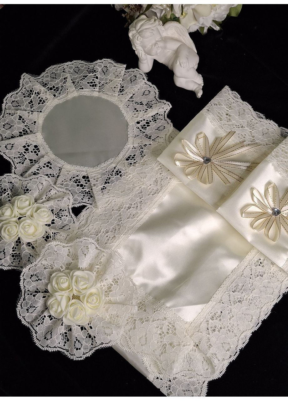 Набор для венчания (разрушение, два платочка, две свечи, эластичная ложка под кольца) No Brand (367056141)