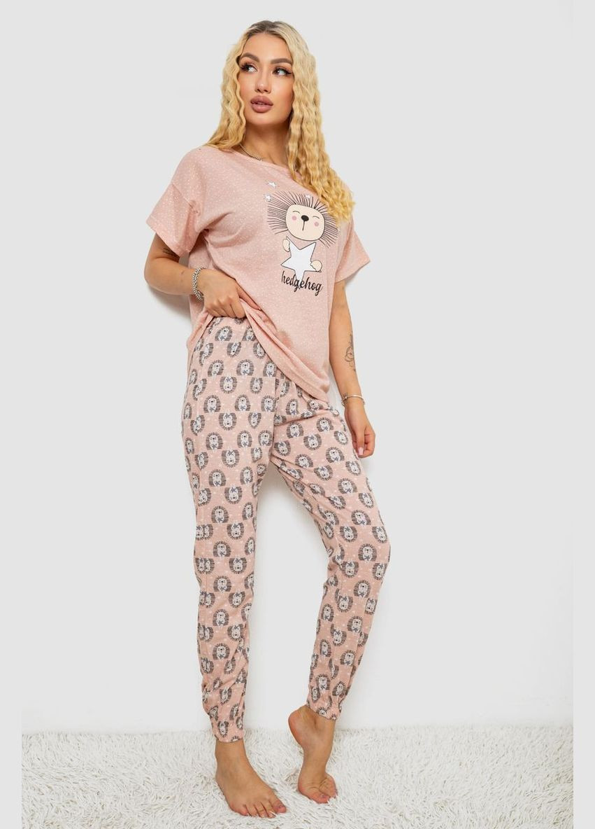 Пудрова всесезон жіноча піжама з принтом Fashion
