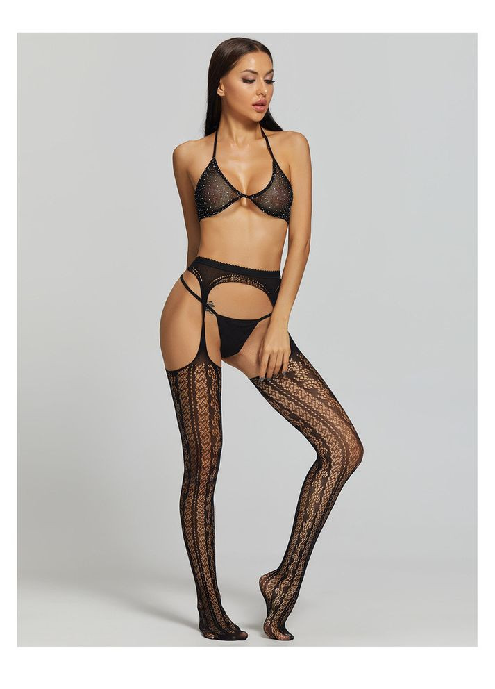 Чулки с узором с поясом сексуальное эротическое белье No Brand (311600667)