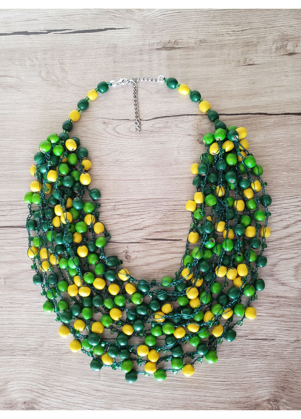 Повітряне намисто з дерев'яних намистин "Кульбаба" No Brand (356149993)