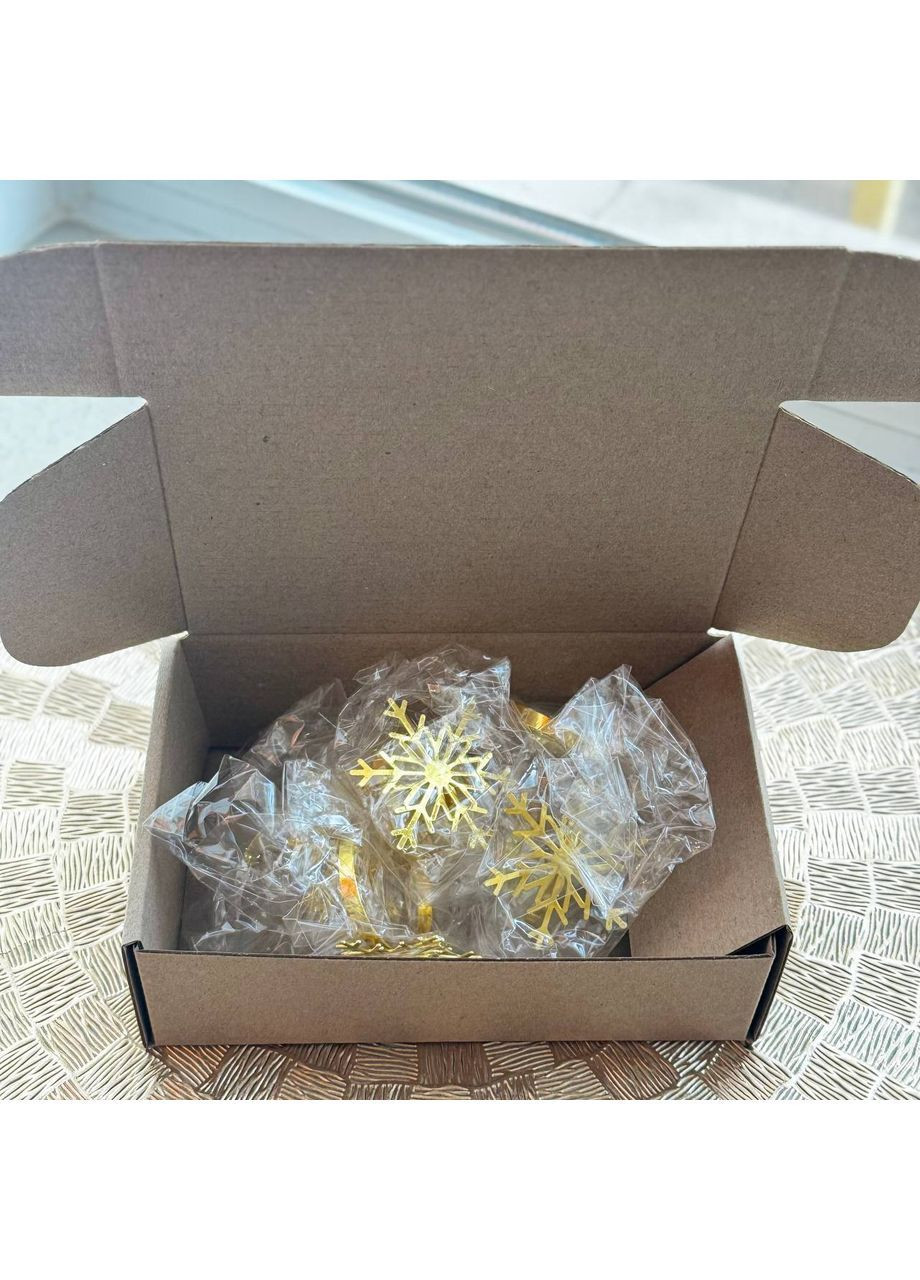 Набір кілець для серветок Leeseph Сніжинки 6шт золото Мальва (369489871)